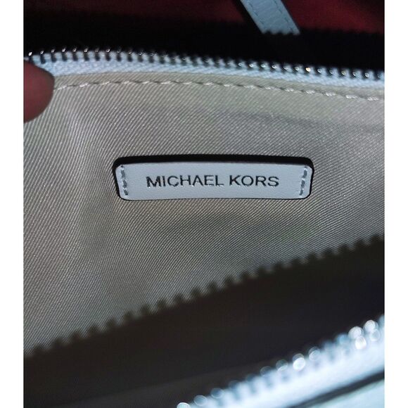 MICHAEL Michael Kors Zoe Small Convertible Pouchette White Leather Shoulder Bag - Picture 7 of 8